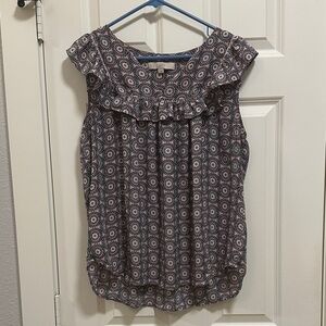 LOFT Pink Patterned Blouse